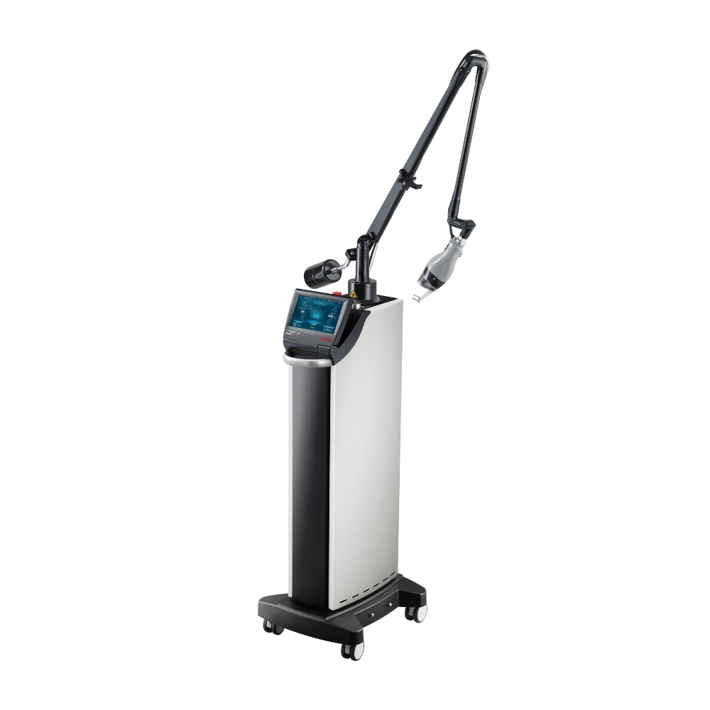 A professional performing eCO2 fractional laser treatments, a popular skin resurfacing procedure, for a patient in Belleville.